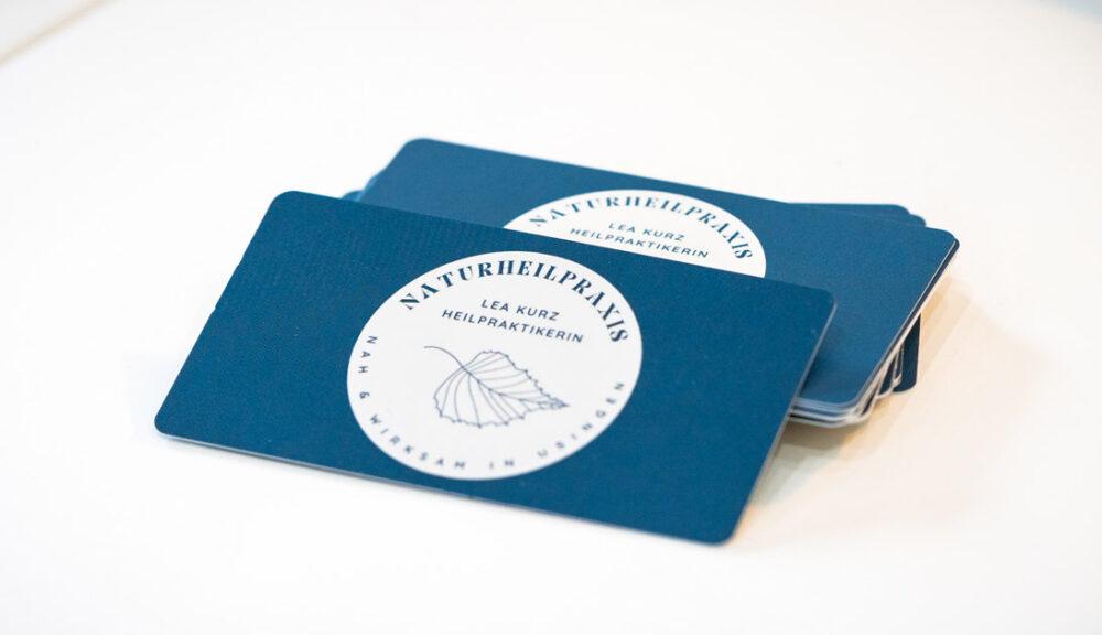 Visitenkarten der Naturheilpraxis Lea Kurz